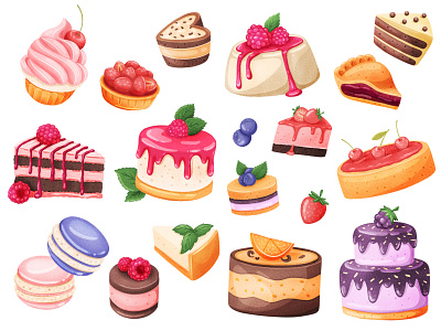 Cakes Realistic Stickers