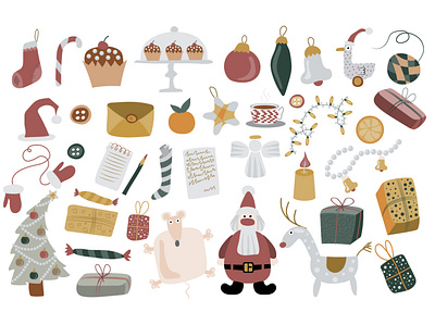 Christmas Isolated Web Elements 2022 banner cartoon christmas cute elements flat holiday icon illustration logo new year object santa claus sticker tree vector web website xmas