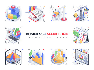 Business Isometric 3D Icons