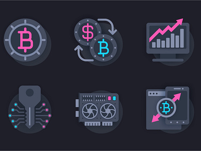 Cryptocurrency 3D Paper Icons