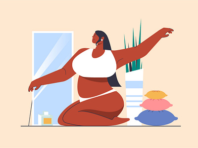 Body Positive Illustration beautiful beauty body character concept design female figure flat girl graphic happy illustration landing page people positive vector web woman