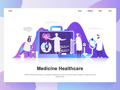 Medicine and healthcare flat concept. Landing page template. business character clinic concept dashboard flat gradient healthcare hospital illustration landing medical medicine page people research template web website wireframe