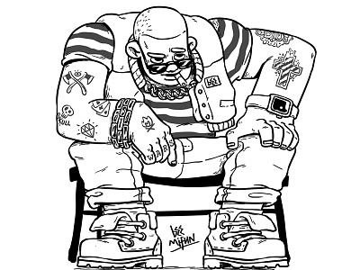 Gangster character cool design ganster tattoo timberland