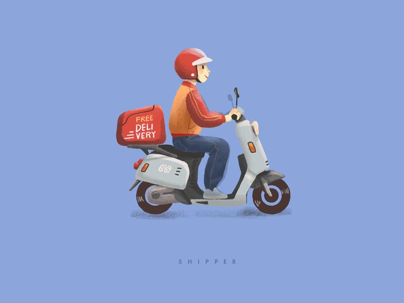 SHIPPER animation character delivery design illustration scooter shipper
