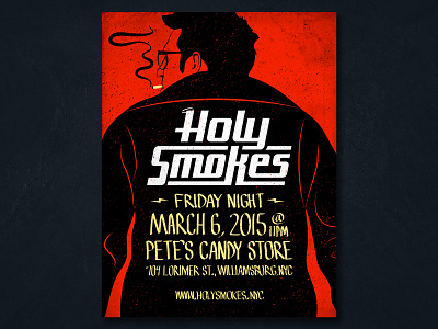 Holy Smokes Gig Poster at Pete's Candy Store design event illustration music poster vector