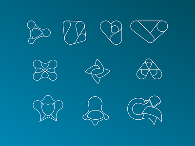 Line art app icon set