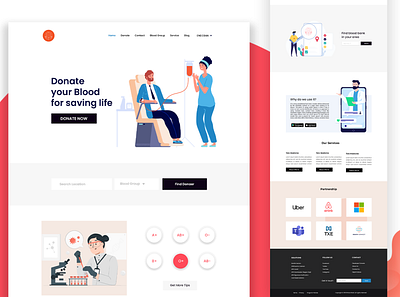 Blood Bank Web UI blood bank ui blood bank ui design graphic design ui design uiux ux ui design web web design web page design web ui website website builder websites