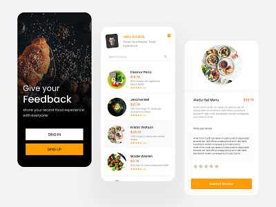 Food Review App app concept app design app ui food app food review uidesign uiux
