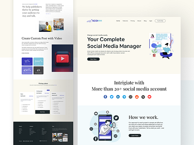 Social Media Manager Web App UI typographydesign uidesign uidesigner ux design ux ui web app web app design web ui webdesign website webtypography