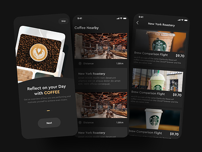 Coffee Track app app design app ui coffee ios app iphone app mobile app native app starbucks ui ux ux ui