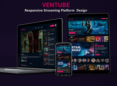 Ventube movie app ott streaming platform ui uiux design