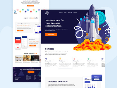 Studio website design landing services ui web