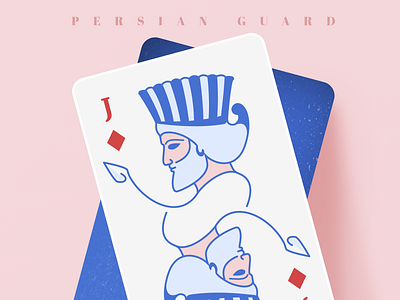 Persian Guard Playing Card achaemenid creative design graphic guard illustration logo minimal persian playing cards soldier spear vector visual design