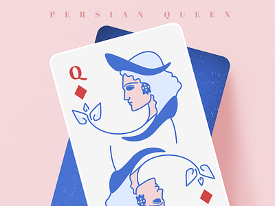 Persian Queen Playing Card achaemenid branding creative crown design earrings flower graphic illustration logo persian playing card queen vector visual design