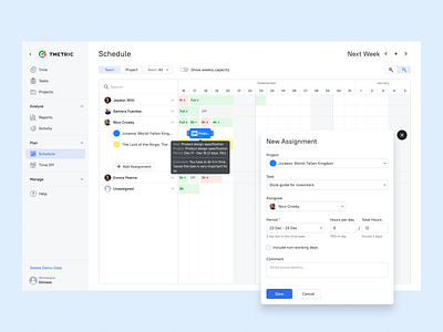 TMetric work planning & time off modules