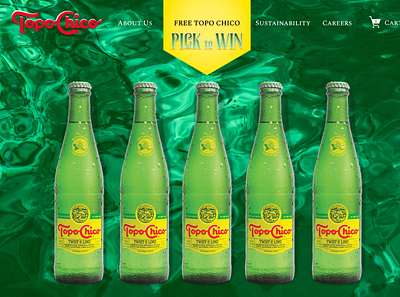 Topo Chico Landing Page #2 | Pick to Win coupon landing page mineral water quickie soda can topo chico ui web