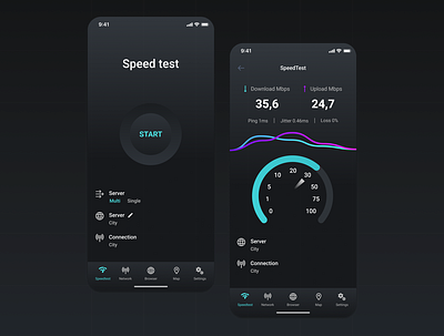 Wi-Fi Speed Test App design interface ios minimal ui ux