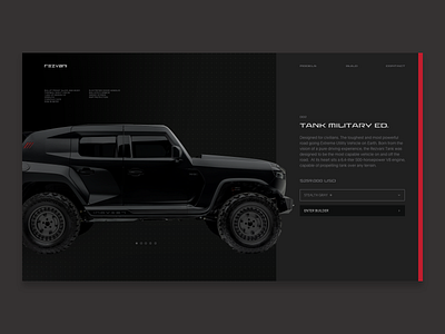 Rezvani Product Page art direction car cars design deskop ecommerce product vehicle website