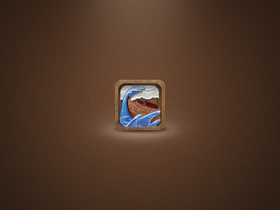Noah Icon second round boat brown icon ios layered wood