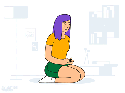 Gamer Girl 80s animation animation2d barkar illustration moho12 mohopro