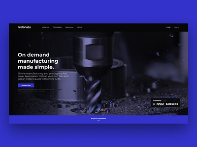 Protohubs Landing Page branding clean design flat image landing design landingpage manufacture minimal modern ui ui design ux web