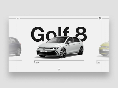 Golf 8 branding car clean colour design flat minimal modern simple typography ui ui design uxdesign uxui volkswagen