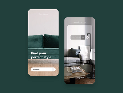 Homescan app app design branding clean decor design flat minimal modern scanner ui ui design ux vector