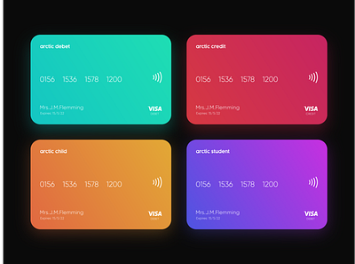 Bank cards branding clean colour glow gradient gradients illustration minimal modern ui ui design ux vector
