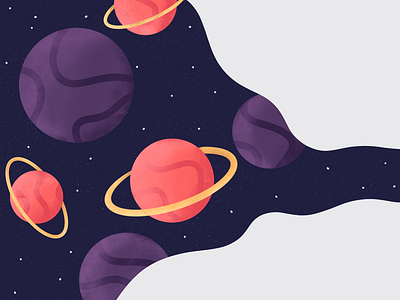 Planets app clean colour design illustration illustrator ipad minimal planets procreate purple space