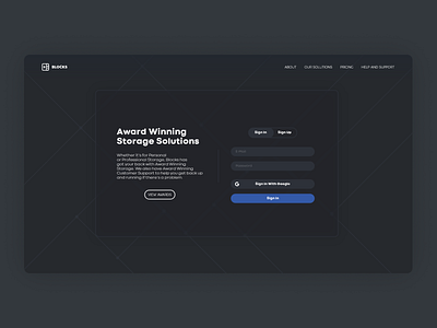 Blocks Data Storage Home Page adobe adobe xd adobexd app branding clean colour design flat logo minimal modern ui ui design ux web website
