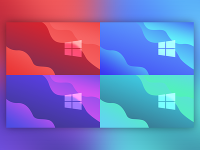 Wave Windows Backgrounds branding clean colour colourful design gradient illustration logo minimal modern simple ui ui design vector windows 10