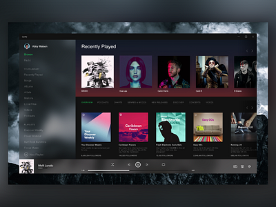 Spotify Windows Modern Redesign app branding clean colour design minimal modern simple spotify ui ui design ux website windows