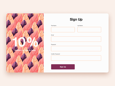 Sign Up Page challenge daily dailyui illustration orange page purple red rounded signin signup simple ux warm