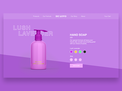 De Lovo Soap branding clean colour illustration minimal miodern modern products purple render soap typography ui ui design ux vector web webdesign