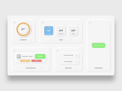Home Monitoring Dashboard app clean colour design minimal modern neumorphism pastel smart smarthome ui ui design ux web website xd