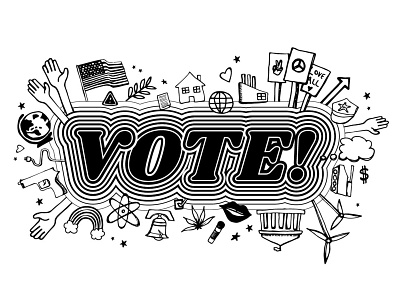 Vote! design illustration logo vector