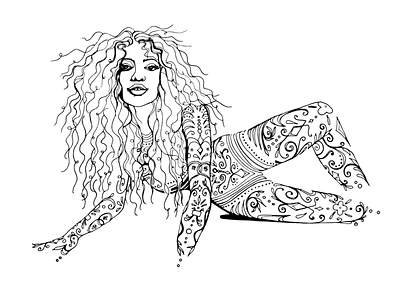 Art Armor black and white body body art graphic illustration line drawing sza