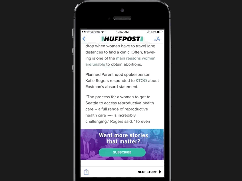 Apple News HuffPost Newsletter Hub apple news huffpost huffpost design interactions iphone mobile newsletter user interface
