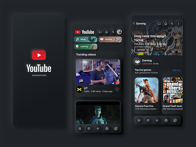 Youtube Neomorphism UI