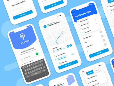 Mobile App - Carpooling app concept carpooling design mobile mobile app mobile app design mobile design mobile ui product design travel app typogaphy uidesign uxdesign