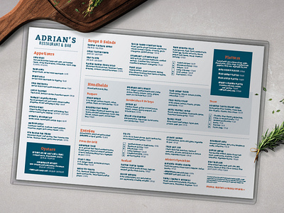 Adrian's New Menu