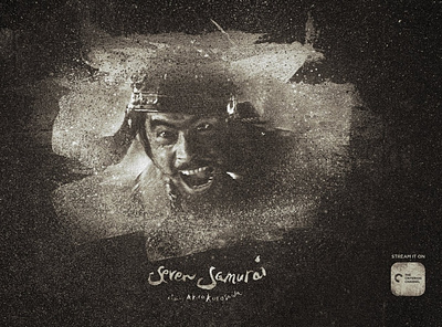 Seven Samurai Promo Art akira kurosawa art direction grit gritty grunge design grunge texture grungy movie poster poster design