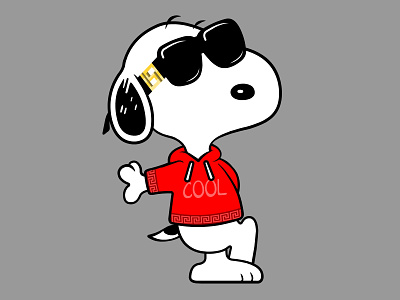 Joe Cool, Fresh To Death charlie brown drip fashion illustration peanuts snoopy versace