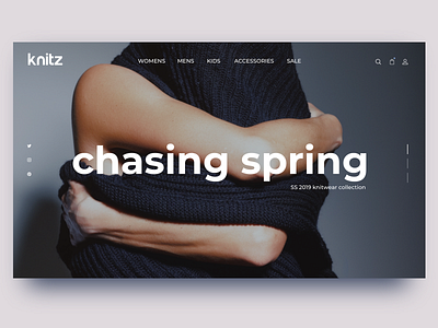 Knitz 'Chasing Spring' - Ecommerce Home Page brand brand guide brand identity brandidentity branding colorpalette colours design designagency graphicdesign illustration ui uidesign ux uxdesign uxui vector web web development