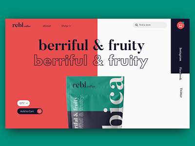 Rebl Coffee Product Page Version 2 brandidentity branding colorpalette design graphicdesign uidesign uxdesign uxui web web development