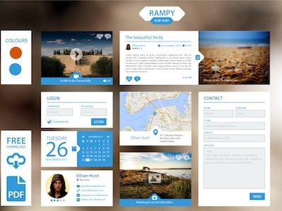 Free Flat Ui Kit Rampy 1.0 - Blue