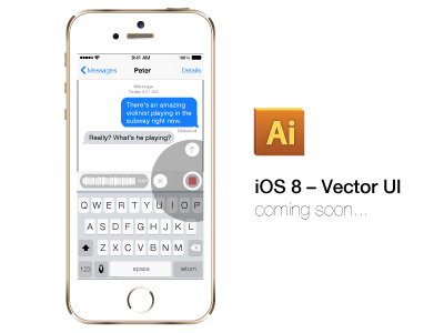 iOS 8 - Vector UI - coming soon download freebie ios 8 ui kit vector