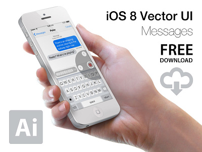 Ios 8 Messages Vector Ui 02 ai apple design download freebie ios 8 ios8 iphone ui ui kit vector