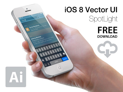 Ios8 Spotlight Ui Vector ai apple design download freebie ios 8 ios8 iphone spotlight ui ui kit vector