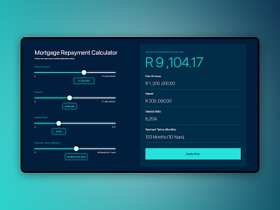 Finance Calculator Landing page